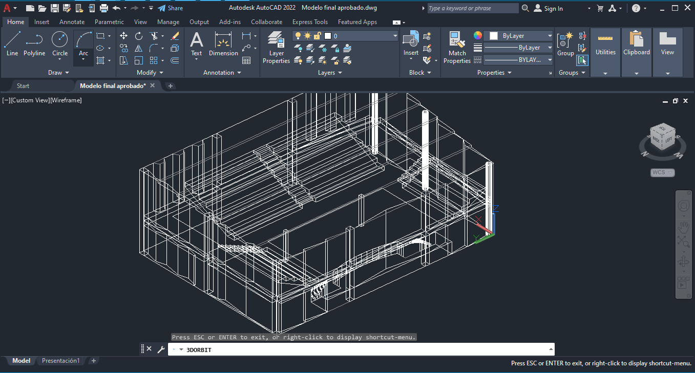 Modelo final aprobado en AutoCAD